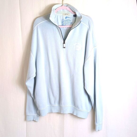 Tommy Bahama 1/4 Zip Blue Knit Top XL - Picture 1 of 6